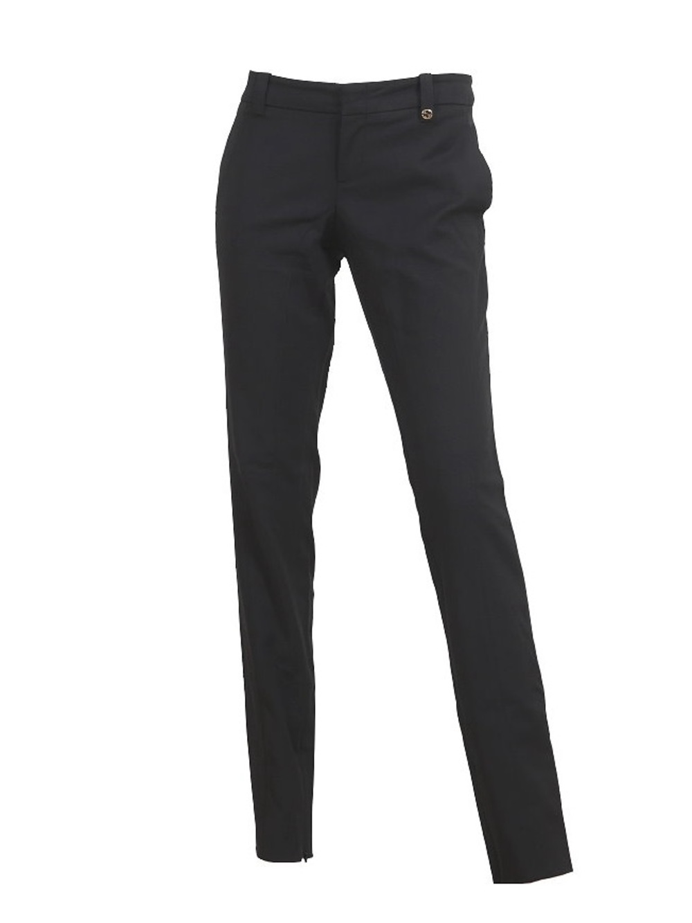 Gucci black cotton zip legs interlocking logo trousers pants 44/8